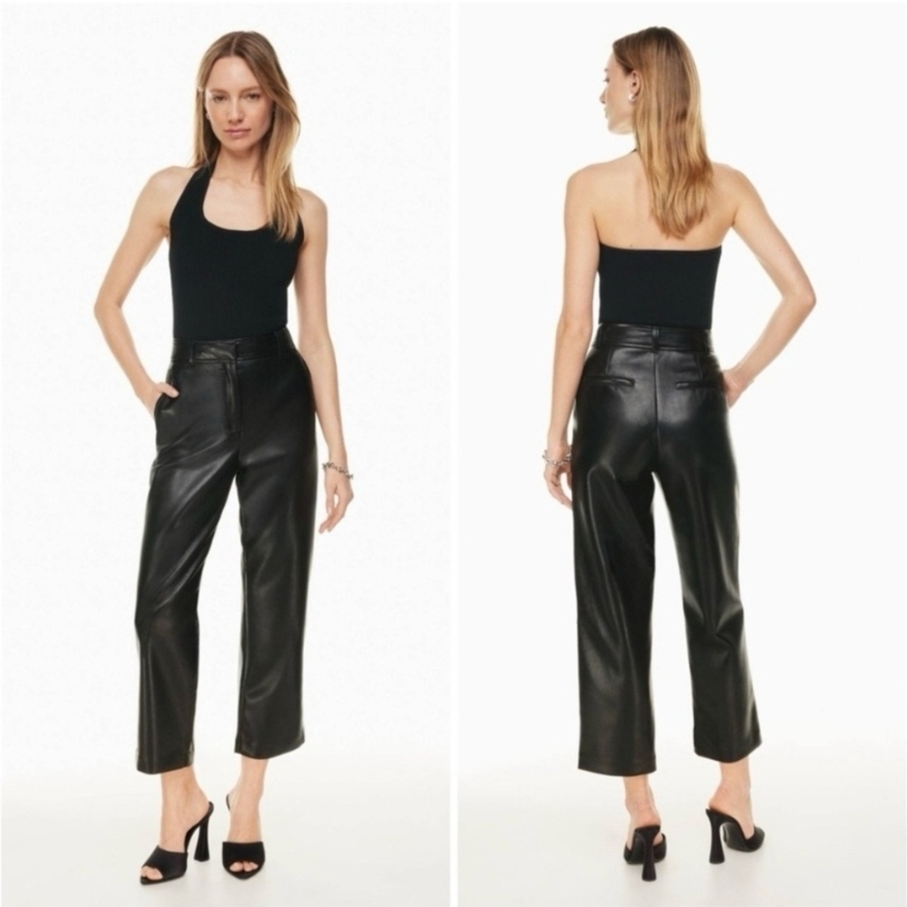 Aritzia Vegan Leather Straight Ankle Pant